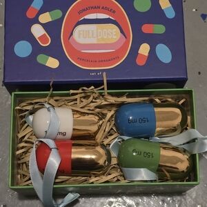 Jonathan Adler - Christmas Tree Ornaments - Full Dose Gold Set of 4